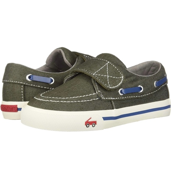 See Kai Run Elias Slip-On Sneakers for Little Kids, Navy Canvas, Toddler - Picture 1 of 5